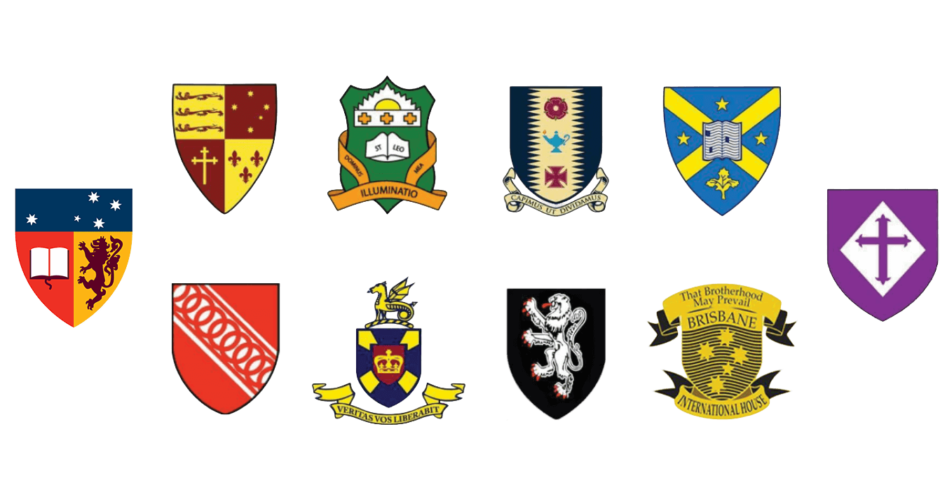 Images of various college crests